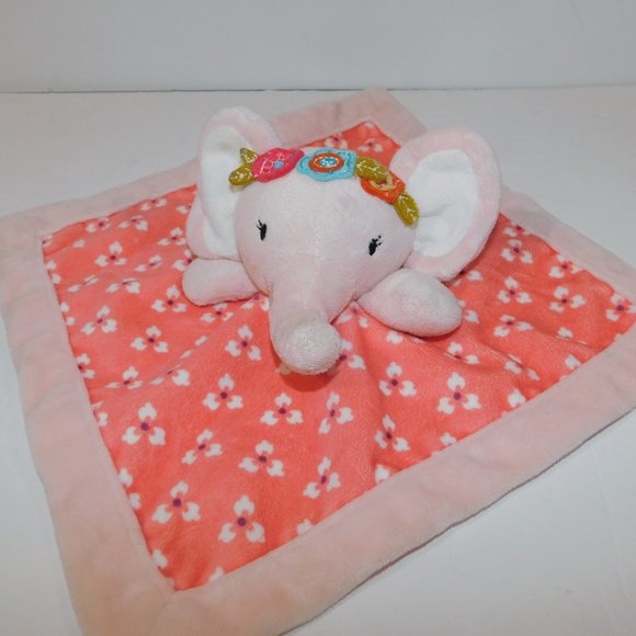 2018 Levtex Baby Pink Floral elephant security Blanket plush Lovey Nunu Soother - Picture 5 of 7
